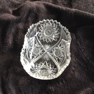 Cut glass candy dish
